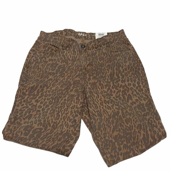 Style & Co Wild Puma Skinny Jeans Curvy Mid Rise Tummy Control Animal Print 12 - Picture 15 of 15